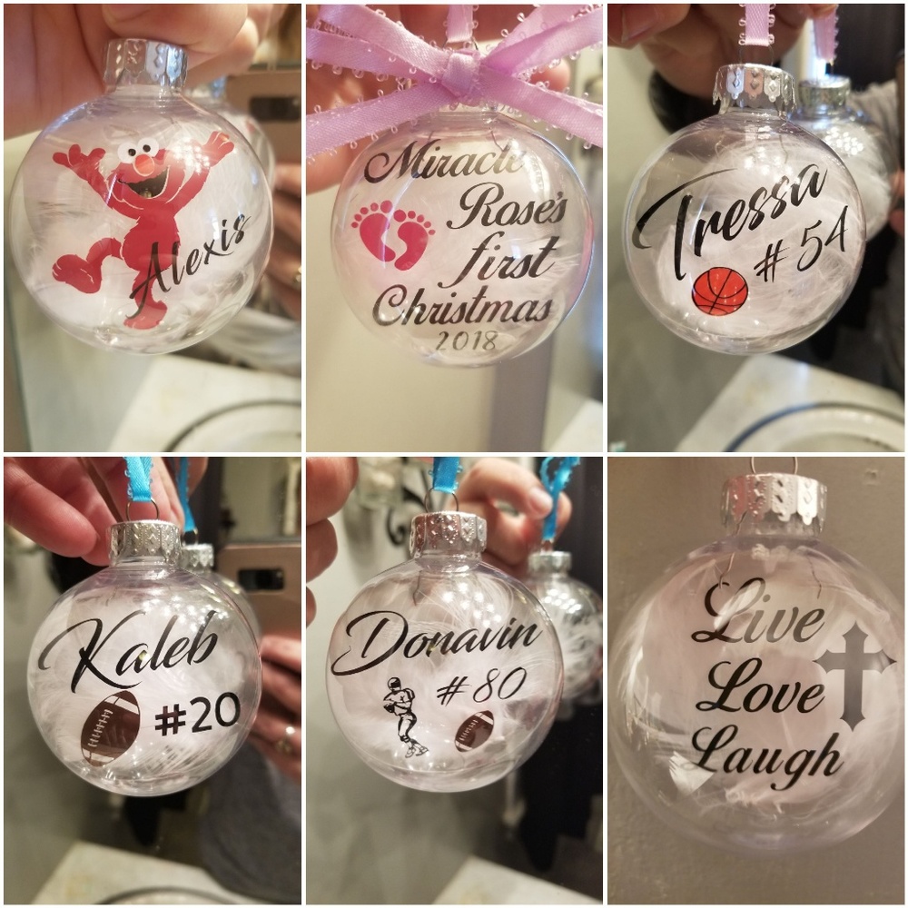 Handmade floating Christmas orniment. Personalized
